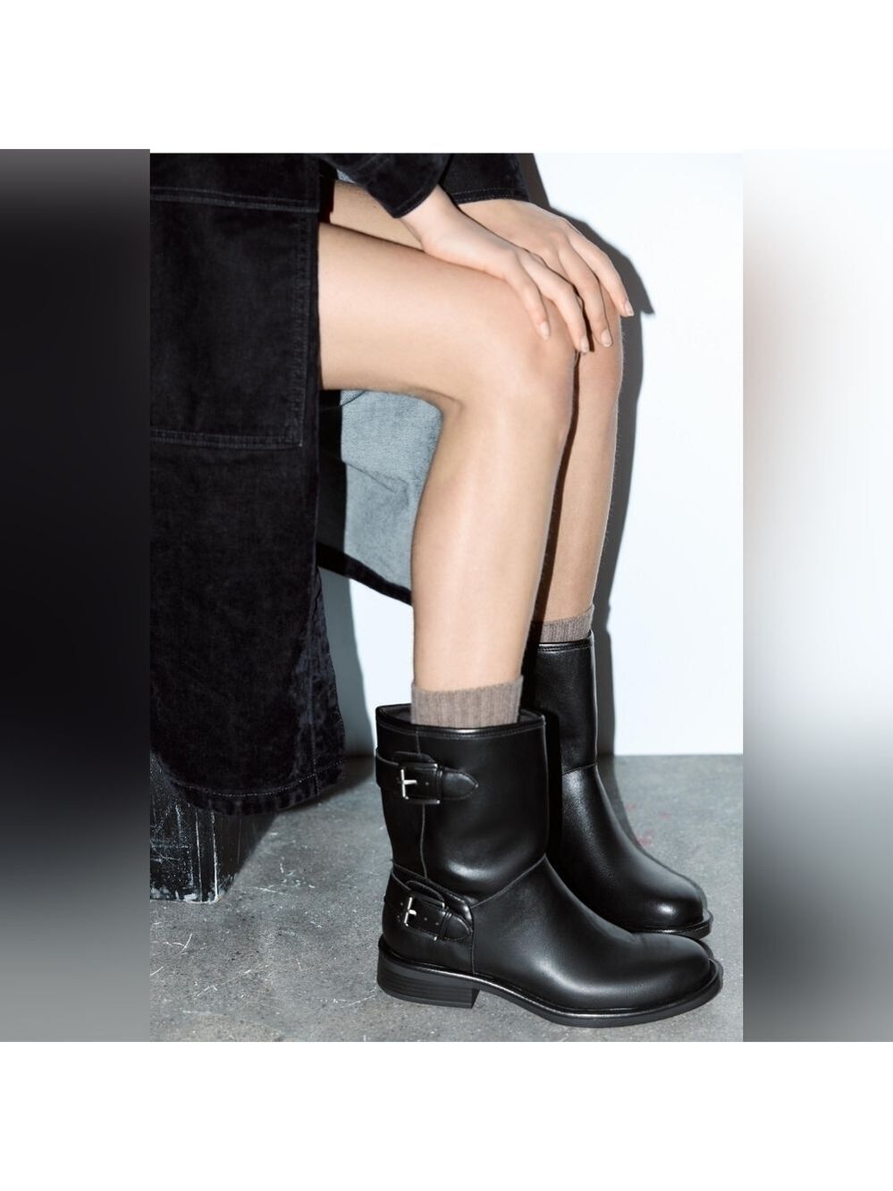 Zara Buckle Ankle Boots sz 36